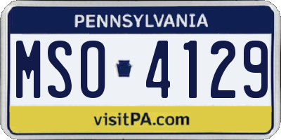PA license plate MSO4129