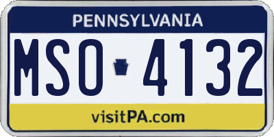 PA license plate MSO4132