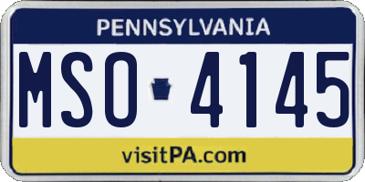 PA license plate MSO4145
