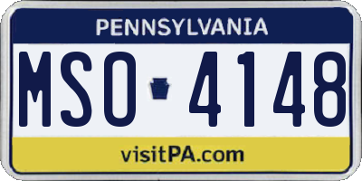 PA license plate MSO4148