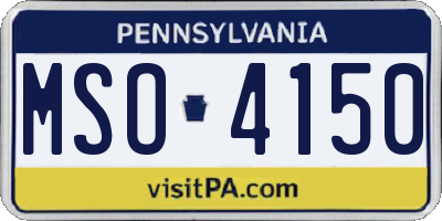 PA license plate MSO4150