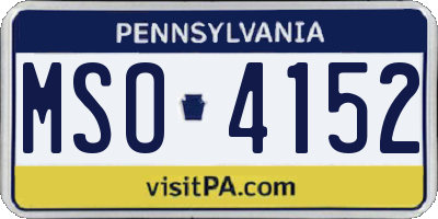 PA license plate MSO4152