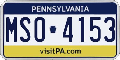 PA license plate MSO4153