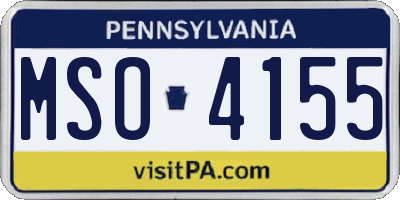 PA license plate MSO4155