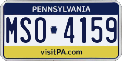 PA license plate MSO4159