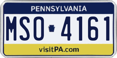 PA license plate MSO4161