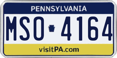 PA license plate MSO4164