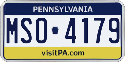 PA license plate MSO4179
