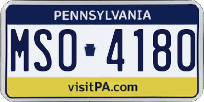 PA license plate MSO4180