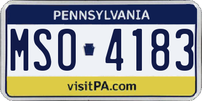PA license plate MSO4183