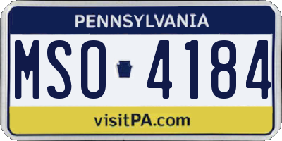 PA license plate MSO4184