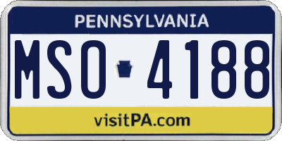 PA license plate MSO4188