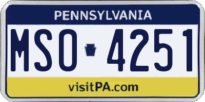 PA license plate MSO4251