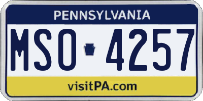 PA license plate MSO4257