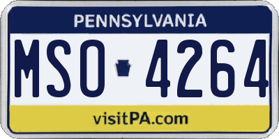 PA license plate MSO4264