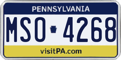 PA license plate MSO4268