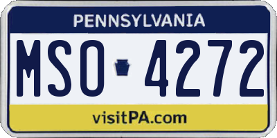 PA license plate MSO4272
