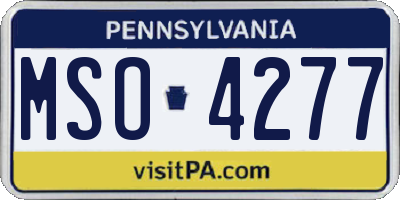 PA license plate MSO4277