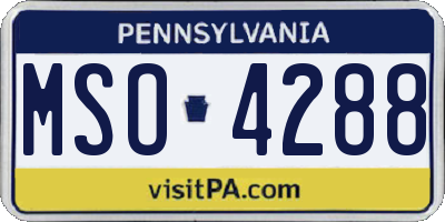 PA license plate MSO4288