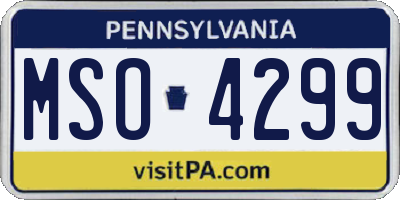 PA license plate MSO4299
