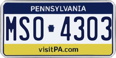 PA license plate MSO4303