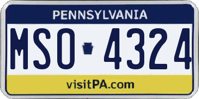 PA license plate MSO4324