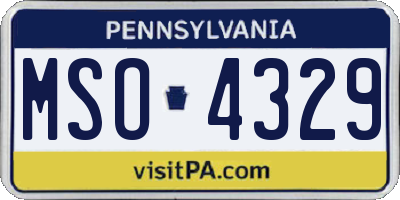 PA license plate MSO4329