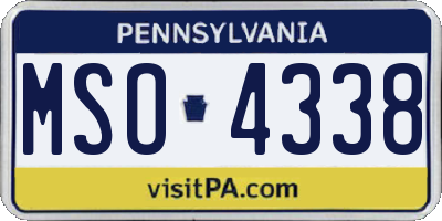 PA license plate MSO4338