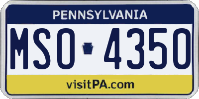 PA license plate MSO4350