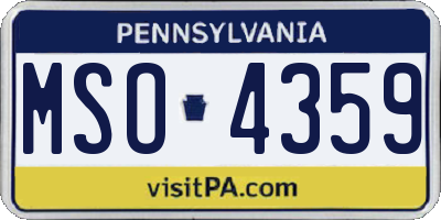 PA license plate MSO4359