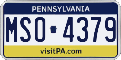 PA license plate MSO4379
