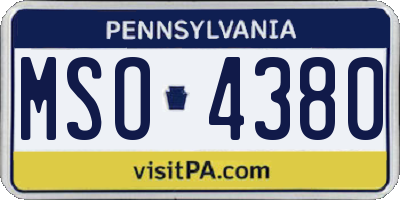 PA license plate MSO4380