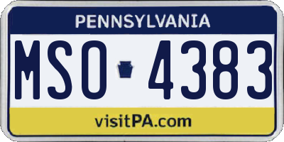 PA license plate MSO4383