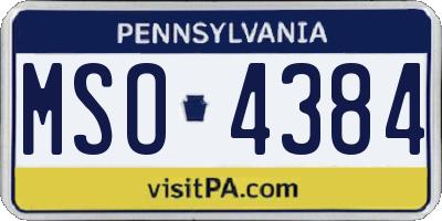 PA license plate MSO4384