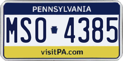 PA license plate MSO4385