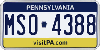 PA license plate MSO4388