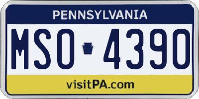 PA license plate MSO4390