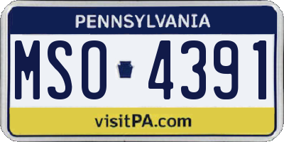 PA license plate MSO4391
