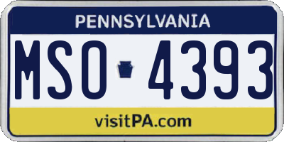 PA license plate MSO4393