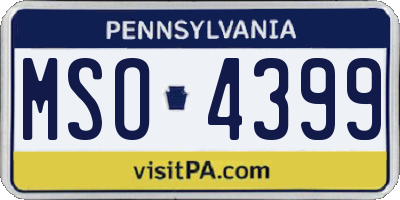 PA license plate MSO4399
