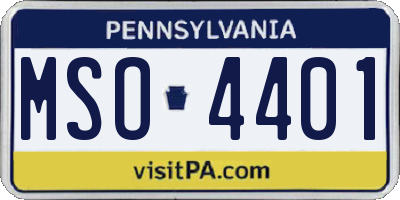 PA license plate MSO4401