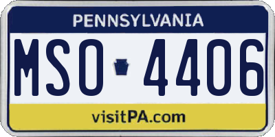 PA license plate MSO4406