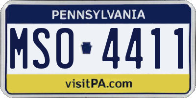 PA license plate MSO4411