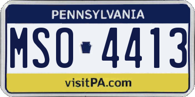 PA license plate MSO4413