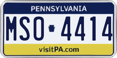 PA license plate MSO4414