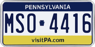 PA license plate MSO4416