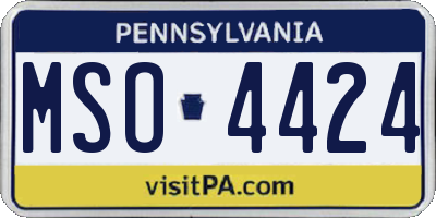 PA license plate MSO4424