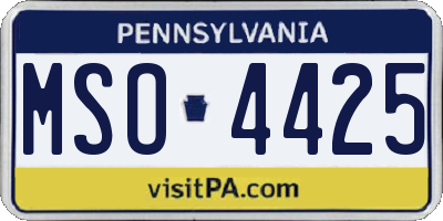 PA license plate MSO4425