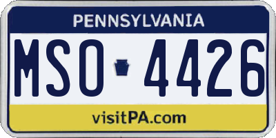PA license plate MSO4426