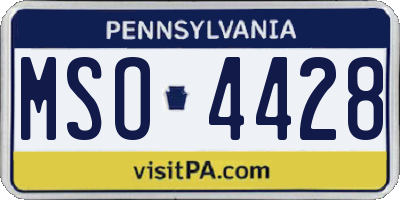 PA license plate MSO4428